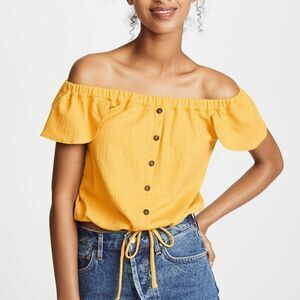 Madewell Texture & Thread Off-The-Shoulder Top Size M